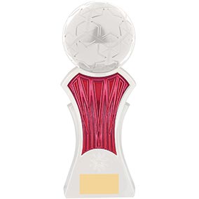 Strike Force White Pink Football Trophy 25cm