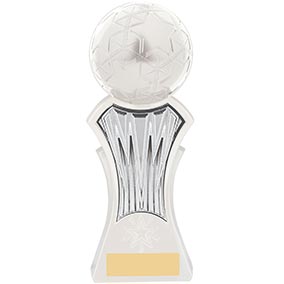 Strike Force White Silver Football Trophy 19cm