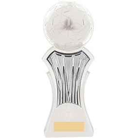 Strike Force White Silver Football Trophy 22cm