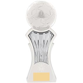 Strike Force White Silver Football Trophy 25cm