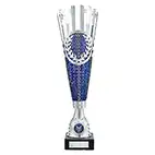 Inspire Laser Cut Cup Silver & Blue 380mm