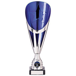 Rising Stars Deluxe Plastic Lazer Cup Silver & Blue 305mm