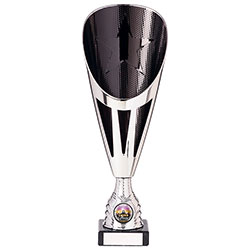 Rising Stars Deluxe Plastic Lazer Cup Silver & Black 305mm