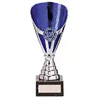 Rising Stars Premium Plastic Trophy Silver & Blue 185mm