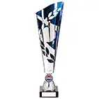 Zeus Laser Cut Metal Cup Silver & Blue 310mm