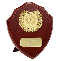 Rosewood Gold Triumph4 Shield  10cm