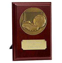 Rosewood Antique Gold Football Plaque  175mm