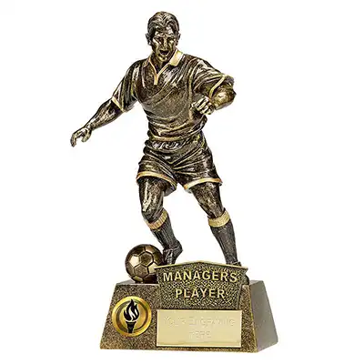 Antique Gold Pinnacle Football Managers Player  22cm