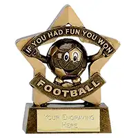 Antique Gold Mini Star Football Participation 8cm