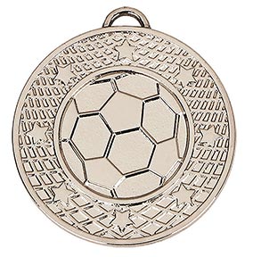 Silver Target Football Medal 50mm