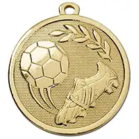 Gold  Galaxy Football Boot & Ball Medal 45mm