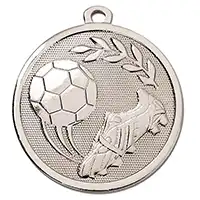 Silver  Galaxy Football Boot & Ball Medal 45mm