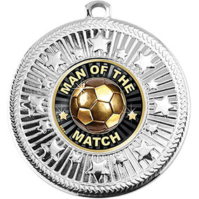 Silver Star Man Of The Match Medal 50mm