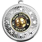 Silver Star Man Of The Match Medal 50mm