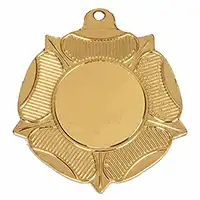 Gold Tudor Rose Medal 50mm With Ribbon
