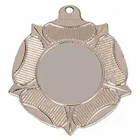 Silver Tudor Rose Medal 50mm With Ribbon