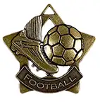 Bronze Mini Star Football Medal 60mm