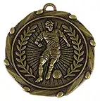 Antique Gold Footballer Medal & Ribbon 45mm