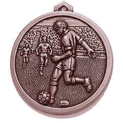 Bronze Striker football medal 56mm