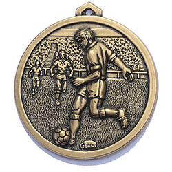 Gold Striker football medal 56mm