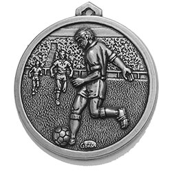 Silver Striker football medal 56mm
