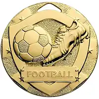 Boot and Ball Football Medal Gold 50mm