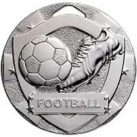 Boot and Ball Football Medal Silver 50mm