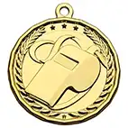 Referee's Whistle Medal Gold 50mm