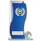 Blue Glass Football Laurel 165mm