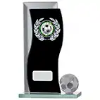 145mm Black Mirror Glass Football Award