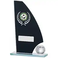 125mm Black Mirror Glass Football Award