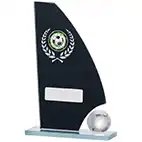 125mm Black Mirror Glass Football Award