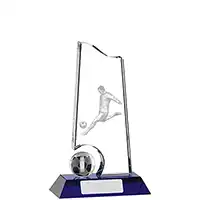 Glass 3D Footballer Award 17.5cm
