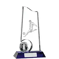 Glass 3D Footballer Award 20cm