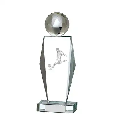 26.5cm 3D Footballer Glass Award 