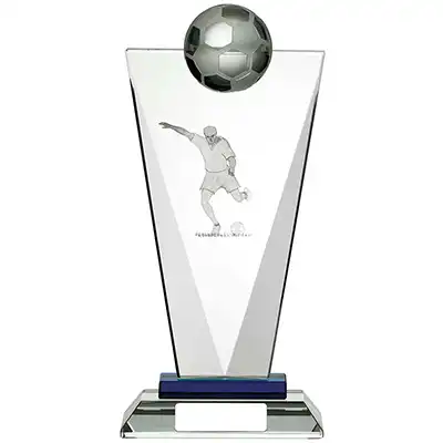 Pinnacle 3D Footballer Glass Award 22cm