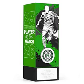 Green Geo Male Footballer Trophy 17cm