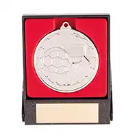 Starboot Economy Football Medal & Box Silver 50mm