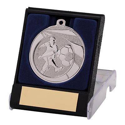 Striker and Ball Medal in Box Silver 50mm