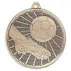 Football & Boot Iron Medal Gold 50mm