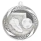 Football & Boot Medal Silver 55mm