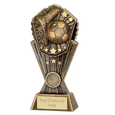 Antique Gold Cosmos 2D Football Boot & Ball 20cm