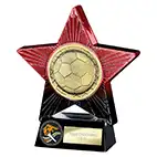 Red Superstar Football Trophy 140mm