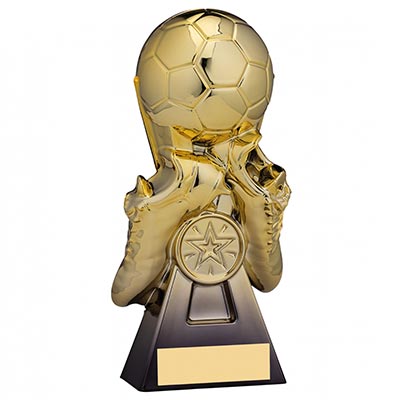 Gravity Boot and Ball Award Gold to Black 22cm
