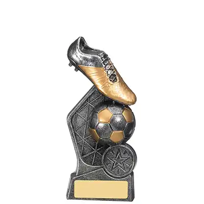 Hex Boot and Ball Award Silver 15cm
