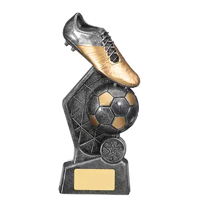 Hex Boot and Ball Award Silver 22cm