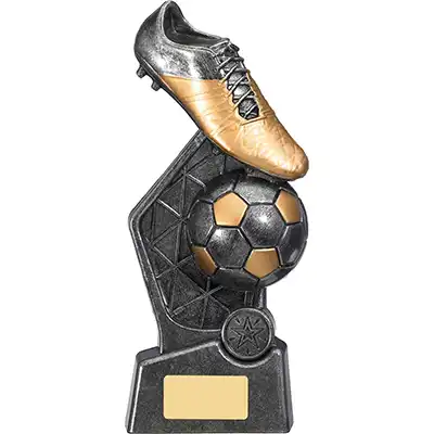 Hex Boot and Ball Award Silver 25cm