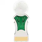 Strike Force White Green Football Trophy 16cm
