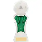 Strike Force White Green Football Trophy 19cm