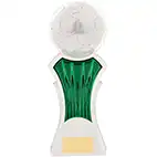 Strike Force White Green Football Trophy 25cm